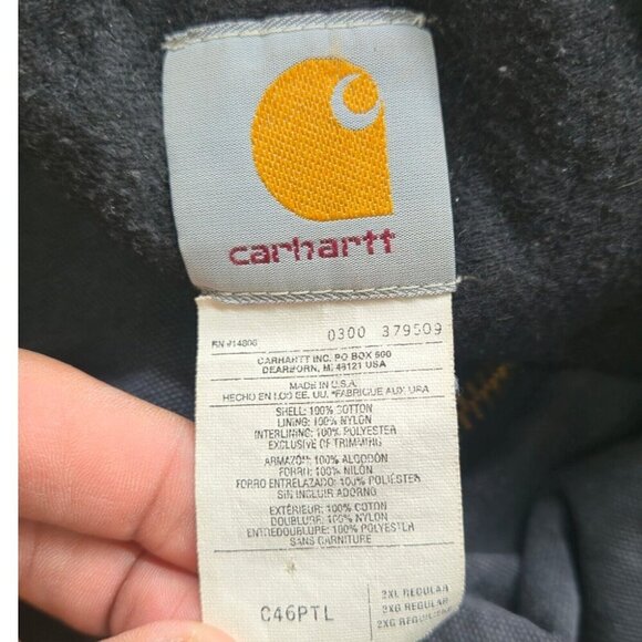 Vtg Carhartt Jacket Men 2XL Charcoal Chore Gorpcore Workwear C46PTL Duck Canvas - Picture 11 of 12
